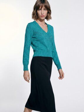 Vintage 80's Cecily by Esprit Green Metallic Sweater M